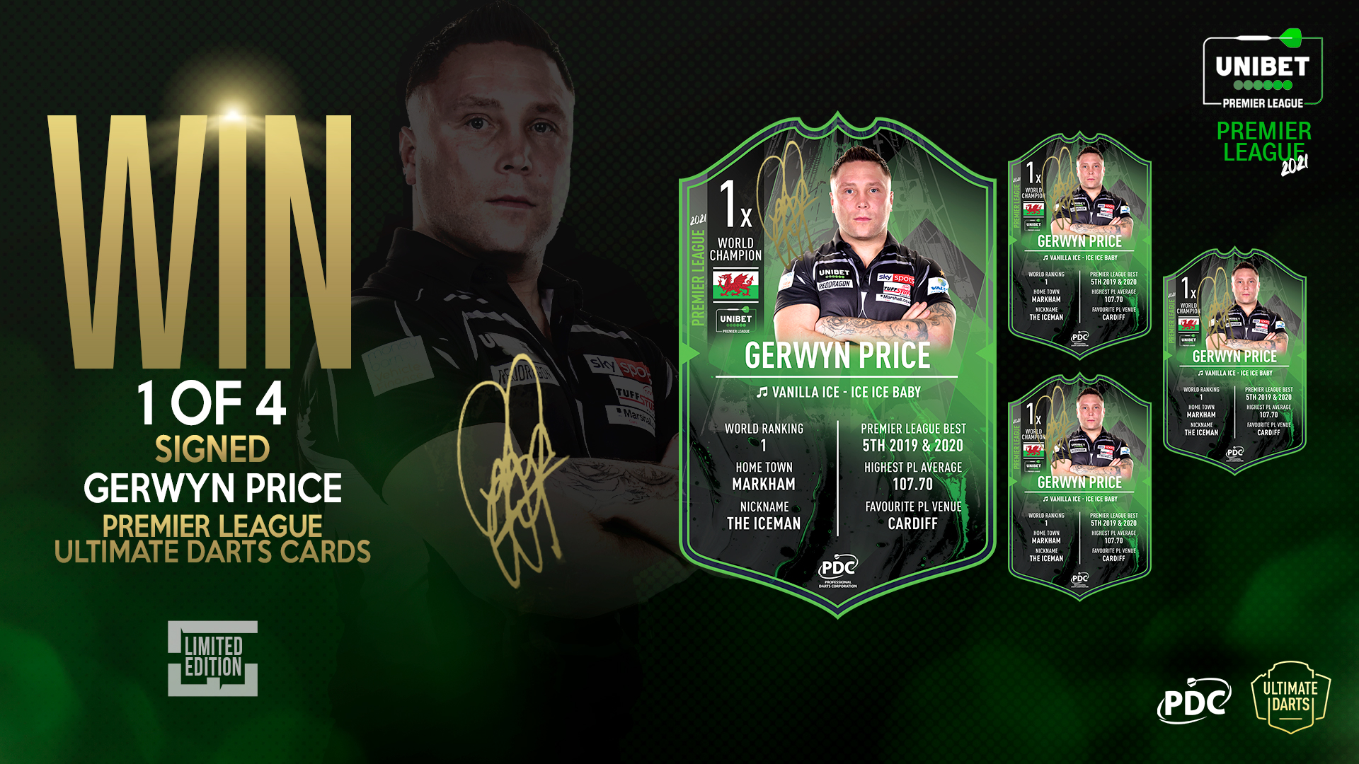 Ultimate Darts collectors' cards launched for 2021 Unibet Premier